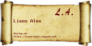 Liess Alex névjegykártya